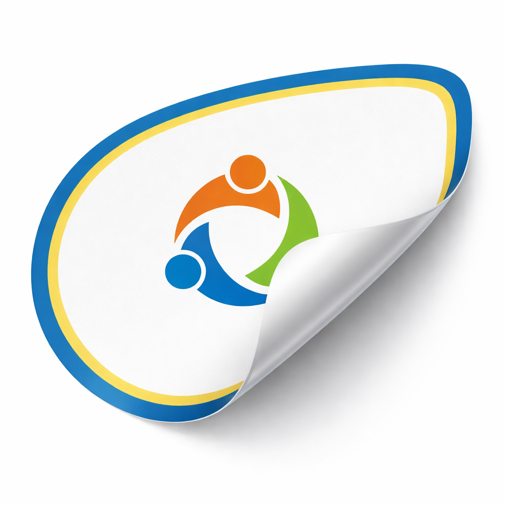 kolorowy abstrakcyjny logo na naklejce