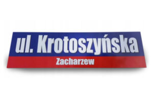 Tablice z nazwą ulicy jednostronna